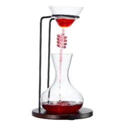 Wine Tower Decanting & Aerator Set By The Wine Savant - Unique Wine Decanter - 2 Aerating Parts - Upper & Lower Aerators - Whisky & Wines Carafe, Proven To Enhance & Improves Flavor & Aromas -Refined Spirits Store NewWineTowerDecanter3 3