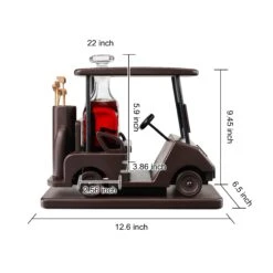 Golf Decanter Whiskey Decanter - The Wine Savant - Brown Mahogany Wood Golf Gifts For Both Men & Women, Golf Accessories, Golfer Gifts, Based On A Replica Golf Cart (600ml Decanter) -Refined Spirits Store Newgolfkartdecanter4 2