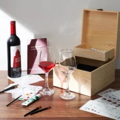 Wine Glass Painting Gift Set - Do It Yourself! Creative Glassware Paint Kit For Wine Nights - Comes With Two 12 OZ Wine Glasses, Paint, Palette, Paintbrushes, Stencils, Stickers - Wine Lover Gift -Refined Spirits Store PaintedGiftSet4 3
