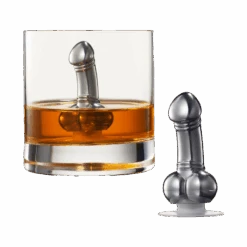 Unique Whiskey & Wine Chiller - Funny Liquor Ice Chilling Suction Cup, Beverage Cooler, Peni Shaped Gag Gift For Whiskey, Bourbon, Tequila, Vodka Lover, Reusable Stainless Steel - Just Freeze It!