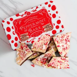 Handmade Layered Salted Caramel Dark & White Chocolate Peppermint Bark - 1Lb Holiday Bark Squares - Christmas & Winter Candy, Sweets Gift Tin, Old Fashioned Treat, Stocking Stuffer -Refined Spirits Store Peppermintbark saltedcaramel4 2