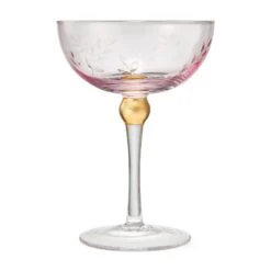 Colored Coupe Art Deco Glasses, Gold | Set Of 4 | 8 Oz Classic Cocktail Glassware For Champagne, Martini, Manhattan, Sidecar, Crystal Speakeasy Style Goblets Stems (Pink) 17 Colored Coupe Art Deco Glasses, Gold | Set Of 4 | 8 Oz Classic Cocktail Glassware For Champagne, Martini, Manhattan, Sidecar, Crystal Speakeasy Style Goblets Stems (Pink) -Refined Spirits Store Pinkflowercoupessetof4 1
