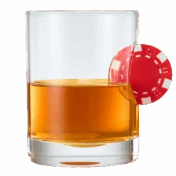 Poker Chip Whiskey & Wine Glasses | SINGLE | Up The Ante Stuck In The Glass Poker Chip Cocktail Glassware, Gambler Gift, Artisanal Crystal Glassware - Gift Idea For Him, Summer, Housewarming (20 OZ)