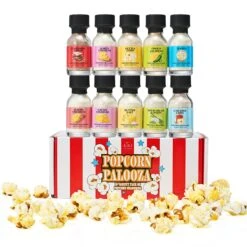 Gourmet Popcorn Seasoning Sampler Kit, 10 Flavor Variety Pack - Including Kettle Corn, Garlic Parmesan, Bacon Cheddar, Caramel, Butter, White Cheddar, Ranch, Spicy Jalapeño, Movie Night