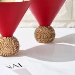 The Wine Savant Diamond Studded Martini Glasses Set Of 2 Matte Red & Gold Modern Cocktail Glass, Rhinestone Diamonds With Stemless Crystal Ball Base, Bar Or Party 10.5oz, Swarovski Style Crystals 8 The Wine Savant Diamond Studded Martini Glasses Set Of 2 Matte Red & Gold Modern Cocktail Glass, Rhinestone Diamonds With Stemless Crystal Ball Base, Bar Or Party 10.5oz, Swarovski Style Crystals -Refined Spirits Store RedMartiniRhinestonewithGoldInsideSetof2lifestyle1