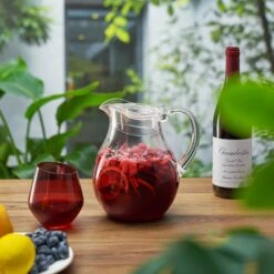 Sangria Drink Mix & Acrylic Beverage Pitcher With Lid | 72 Oz | Homemade Make-Your-Own Sangria - Dried Fruit, Sangria Mixing Powder & Plastic Water Pitchers, Clear Tritan - Dishwasher Safe BPA-Free -Refined Spirits Store SangriaPitcherGiftSet5 2
