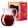 Sangria Drink Mix & Acrylic Beverage Pitcher With Lid | 72 Oz | Homemade Make-Your-Own Sangria - Dried Fruit, Sangria Mixing Powder & Plastic Water Pitchers, Clear Tritan - Dishwasher Safe BPA-Free