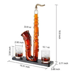 Saxophone Whiskey & Wine Decanter - 34 OZ Decanter Set With Two 10 Oz Whisky Glasses - Bourbon, Scotch, Liquor Gifts For Men, Dad, Father, Music Lover Gifts, Classical Instrument Room Home Decor 13 Saxophone Whiskey & Wine Decanter - 34 OZ Decanter Set With Two 10 Oz Whisky Glasses - Bourbon, Scotch, Liquor Gifts For Men, Dad, Father, Music Lover Gifts, Classical Instrument Room Home Decor -Refined Spirits Store Saxophonedecanter1 1