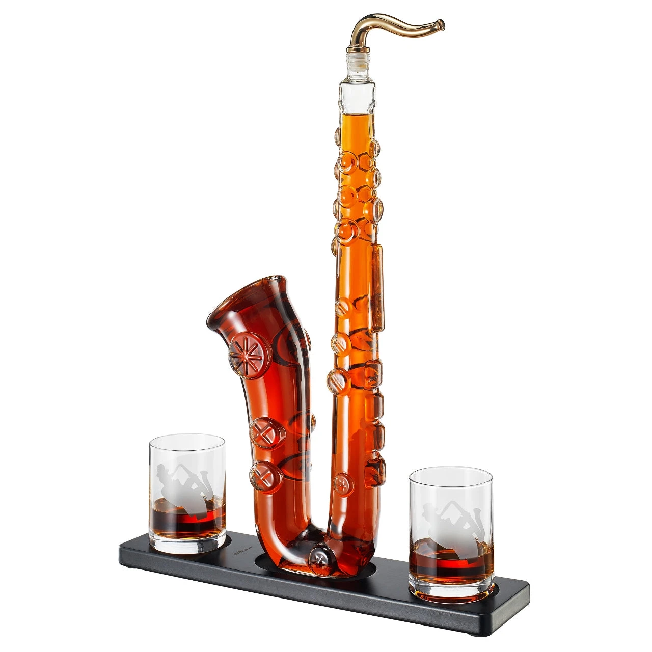Saxophone Whiskey & Wine Decanter - 34 OZ Decanter Set With Two 10 Oz Whisky Glasses - Bourbon, Scotch, Liquor Gifts For Men, Dad, Father, Music Lover Gifts, Classical Instrument Room Home Decor 1 Saxophone Whiskey & Wine Decanter - 34 OZ Decanter Set With Two 10 Oz Whisky Glasses - Bourbon, Scotch, Liquor Gifts For Men, Dad, Father, Music Lover Gifts, Classical Instrument Room Home Decor