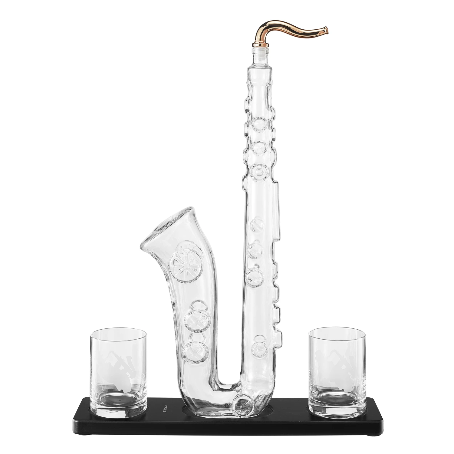 Saxophone Whiskey & Wine Decanter - 34 OZ Decanter Set With Two 10 Oz Whisky Glasses - Bourbon, Scotch, Liquor Gifts For Men, Dad, Father, Music Lover Gifts, Classical Instrument Room Home Decor 4 Saxophone Whiskey & Wine Decanter - 34 OZ Decanter Set With Two 10 Oz Whisky Glasses - Bourbon, Scotch, Liquor Gifts For Men, Dad, Father, Music Lover Gifts, Classical Instrument Room Home Decor - Image 4