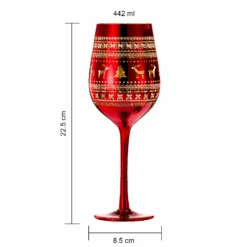 Crystal Christmas Tree Wine & Water Glasses - Set Of 2 - Holiday Themed Red & Gold Etched Winter Snow Wonderland Frosted Glass, Perfect Seasonal Parties, Gifts Him & Her Trees Décor - Stemmed Tree -Refined Spirits Store T4060 2077 stemmedwineglassredoutsidegoldinsidesetof23 2