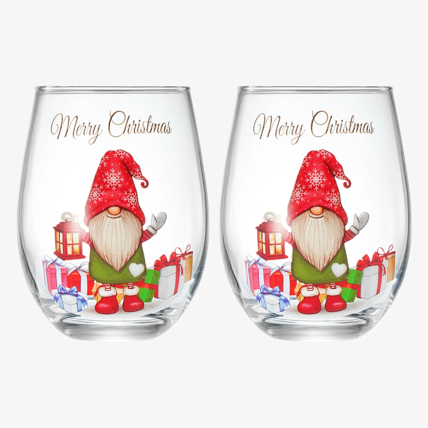 Stemless Christmas Gnome Wine Glass - SINGLE Red Green Cheer For Holiday Gift And Winter Season - 17 Oz Stemless Decorated Ornament Wine Tumblers For Holiday Season And Winter By GUTE - 4.7" H 5 Stemless Christmas Gnome Wine Glass - SINGLE Red Green Cheer For Holiday Gift And Winter Season - 17 Oz Stemless Decorated Ornament Wine Tumblers For Holiday Season And Winter By GUTE - 4.7" H - Image 5