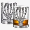 Skeleton Whiskey Glass Tumbler | Set Of 2 | 10oz Glasses 4.3" H, Goth Gifts, Skeleton Gifts, Skeleton Decor, Spooky Wine Gift Set, Perfect For Themed Parties