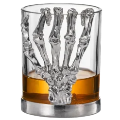 Skeleton Whiskey Glass Tumbler | Single | 10oz Halloween Skeleton Glasses 4.3" H, Goth Gifts, Skeleton Gifts, Skeleton Decor, Spooky Wine Gift Set, Perfect For Halloween Themed Parties