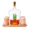 Tequila Decanter With Four Pink Himalayan Salt Shot Glasses Set, Perfect For Tequila Agave Liquor Lovers, 34 OZ Bottle, 1.6 OZ Shot Glass, Tequila, Liquor Party Decorations Cinco De Mayo (Agave)