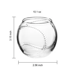 Baseball Round Whiskey Glasses | 10oz Whiskey Glass Set Of 4 | Tumbler For Any Occasion, Sport Lover Gifts, Baseball Themed Party, Baseball Birthday Gift Set - Dad, Men Father Gift Novelty - Parties -Refined Spirits Store TheWineSavantBaseballglassessetof43 2