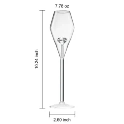 Champagne Flute Glassware | Set Of 2, 7.8 OZ | Diamond Stemmed Glass, Gift For Her -Refined Spirits Store TheWineSavantDiamondFluteGlassessetof23 1
