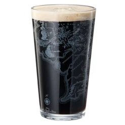 LOTR Middle Earth Map Beer Glass - 15 OZ Middle-Earth Fantasy Glassware Inspired By Lord Of The Rings - Unique Novelty Pint Glass Lovers & Fantasy Fans - Durable Housewarming Christmas Gift, Home, Bar