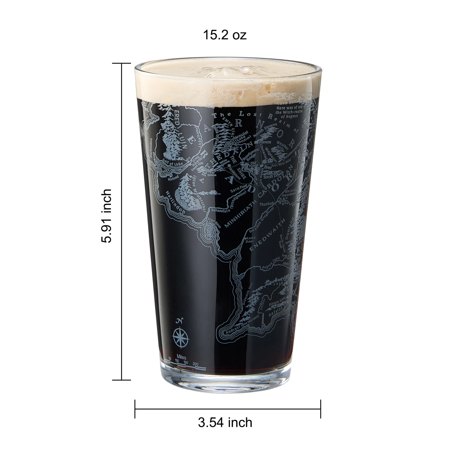 LOTR Middle Earth Map Beer Glass - 15 OZ Middle-Earth Fantasy Glassware Inspired By Lord Of The Rings - Unique Novelty Pint Glass Lovers & Fantasy Fans - Durable Housewarming Christmas Gift, Home, Bar 3 LOTR Middle Earth Map Beer Glass - 15 OZ Middle-Earth Fantasy Glassware Inspired By Lord Of The Rings - Unique Novelty Pint Glass Lovers & Fantasy Fans - Durable Housewarming Christmas Gift, Home, Bar - Image 3