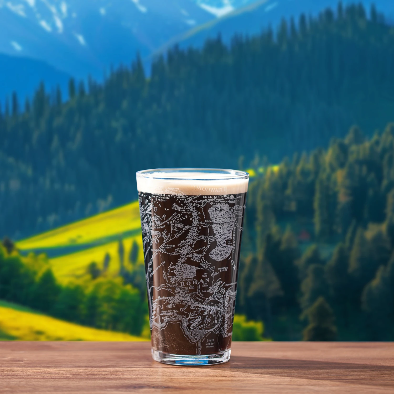 LOTR Middle Earth Map Beer Glass - 15 OZ Middle-Earth Fantasy Glassware Inspired By Lord Of The Rings - Unique Novelty Pint Glass Lovers & Fantasy Fans - Durable Housewarming Christmas Gift, Home, Bar 2 LOTR Middle Earth Map Beer Glass - 15 OZ Middle-Earth Fantasy Glassware Inspired By Lord Of The Rings - Unique Novelty Pint Glass Lovers & Fantasy Fans - Durable Housewarming Christmas Gift, Home, Bar - Image 2