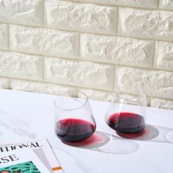 Rolling Un-Spillable Stemless Spinning Aerating Wine Glasses | Set Of 2 | Spill-Proof Aerating Wine Glass, No Stem Tilted Glassware For Whiskey, Champagne, Cocktail, Water, Gift For Her, Him 13.5OZ -Refined Spirits Store Unspillableglassware setof2lifestyle