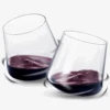 Rolling Un-Spillable Stemless Spinning Aerating Wine Glasses | Set Of 2 | Spill-Proof Aerating Wine Glass, No Stem Tilted Glassware For Whiskey, Champagne, Cocktail, Water, Gift For Her, Him 13.5OZ