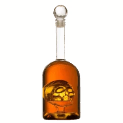 Skull Decanter In Bottler Skull Head By The Wine Savant 750ml, Skull Bottle Skull Face Enlarges With Whiskey, Tequila, Bourbon Scotch Or Rum - Great Gift For Any Bar!