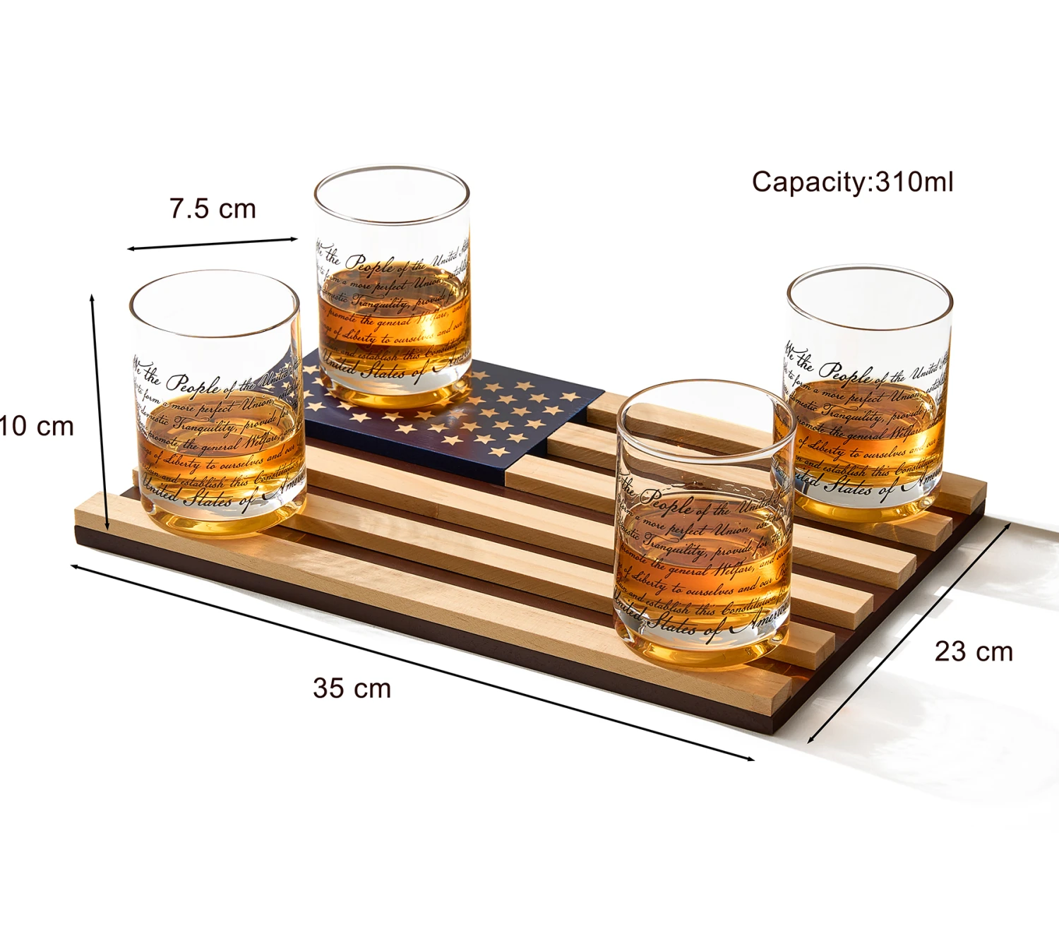 Whiskey Glasses – United States Constitution - Wood American Flag Tray & Set Of 4 We The People 10oz America Glassware, Old Fashioned Rocks Glass, Freedom Of Speech Law Gift Set US Patriotic 5 Whiskey Glasses – United States Constitution - Wood American Flag Tray & Set Of 4 We The People 10oz America Glassware, Old Fashioned Rocks Glass, Freedom Of Speech Law Gift Set US Patriotic - Image 5