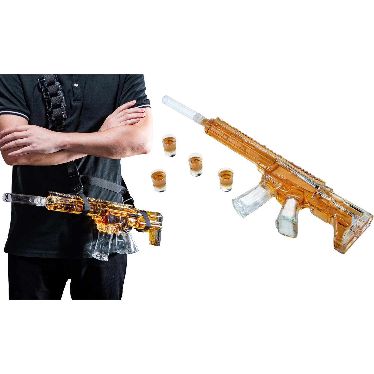 AR15 Whiskey Decanter And Glass Set - Drinking Party Accessory - Holster Attachment, Silencer Stopper - 22oz & 4 1oz Shot Glasses - Drinking Party Accessory, TIK Tok Gun Decanter - Fun Gifts For Men 1 AR15 Whiskey Decanter And Glass Set - Drinking Party Accessory - Holster Attachment, Silencer Stopper - 22oz & 4 1oz Shot Glasses - Drinking Party Accessory, TIK Tok Gun Decanter - Fun Gifts For Men