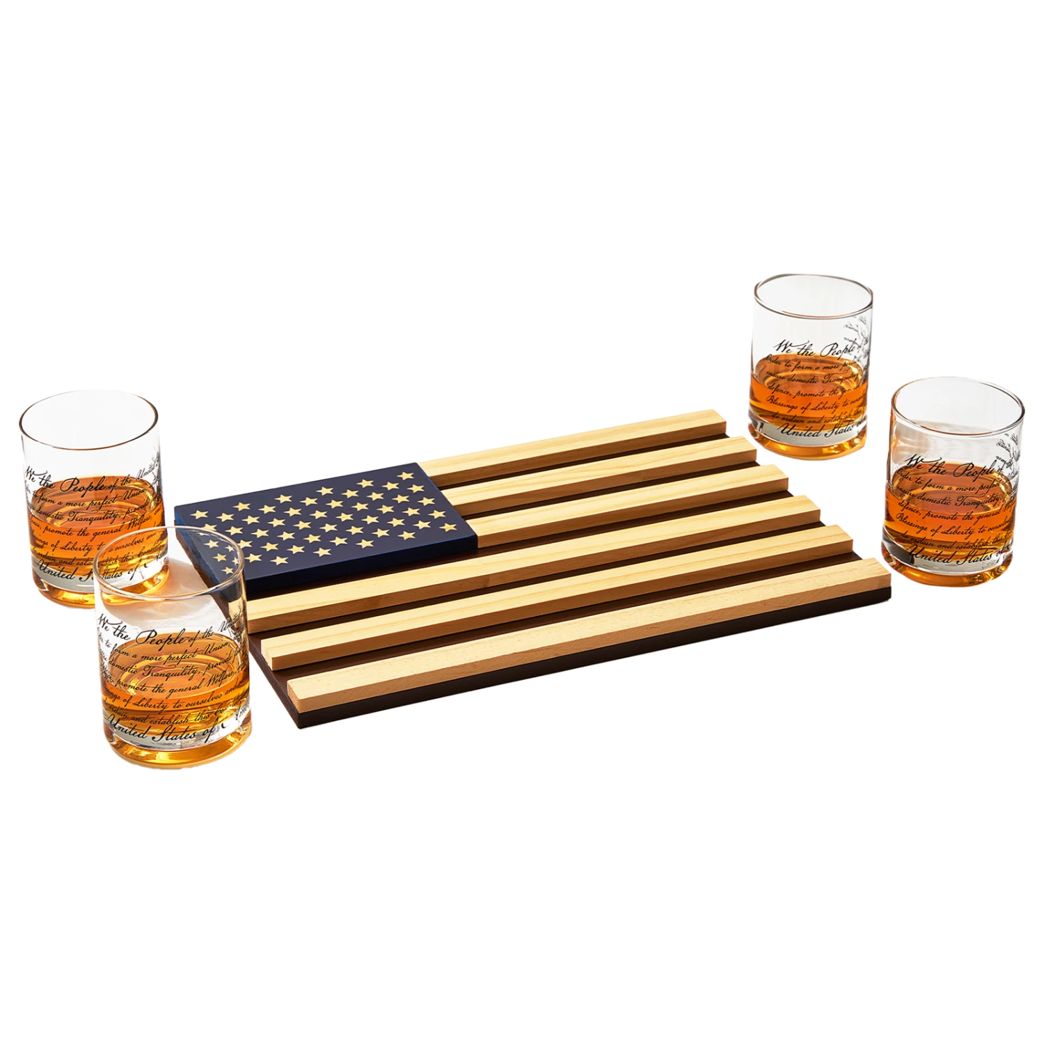 Whiskey Glasses – United States Constitution - Wood American Flag Tray & Set Of 4 We The People 10oz America Glassware, Old Fashioned Rocks Glass, Freedom Of Speech Law Gift Set US Patriotic 1 Whiskey Glasses – United States Constitution - Wood American Flag Tray & Set Of 4 We The People 10oz America Glassware, Old Fashioned Rocks Glass, Freedom Of Speech Law Gift Set US Patriotic