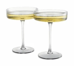 Ribbed Coupe Cocktail Glasses 8 Oz | Set Of 2 | Classic Manhattan Glasses For Cocktails, Champagne Coupe, Ripple Coupe Glasses, Art Deco Gatsby Vintage, Crystal With Stems (Smoke Grey) -Refined Spirits Store Untitled 1 2465458e 60ff 4dbe 8c2a 0f9b54a0d48d