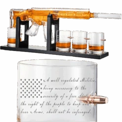 Gifts For Men Dad, The Wine Savant 1000 ML Whiskey Decanter Set With 4 Glasses, Unique Anniversary Birthday Gift Ideas For Him Husband Grandpa, Cool Military Tequila Liquor Dispenser For Home Bar