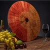 Wine Wheel Handcrafted Wood - For Both Amateurs And Connoisseurs, A Guide To On Tasting, Identifies Primary, Secondary & Tertiary Flavors, As Well As Colors - Use As Is, Decor Or Cheeseboard (Matte)