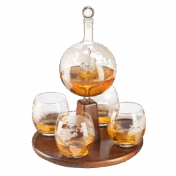 Globe Decanter With 4 Glasses Style 4-1