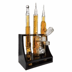 3 Gun Whiskey Decanters Set AR15, AK47, & Rifle Gun Decanter Set 1000ml By The Wine Savant - Veteran Gifts, Home Bar, Gun Lover Gifts, Tik Tok Gun Decanter, Military Gifts