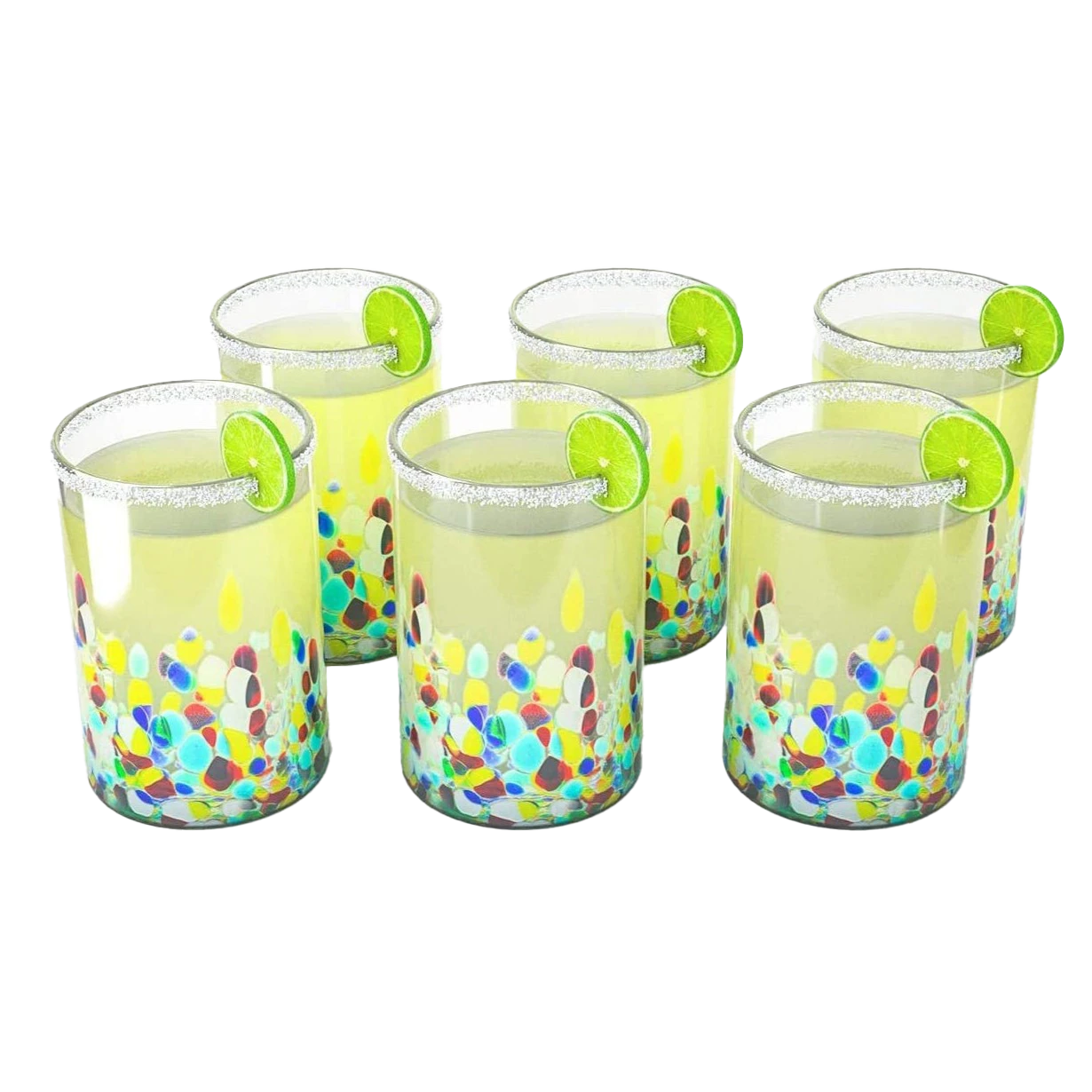 Hand Blown Mexican Drinking Glasses – Set Of 6 Confetti Rock Design Glasses By The Wine Savant (Climbing Confetti) 1 Hand Blown Mexican Drinking Glasses – Set Of 6 Confetti Rock Design Glasses By The Wine Savant (Climbing Confetti)