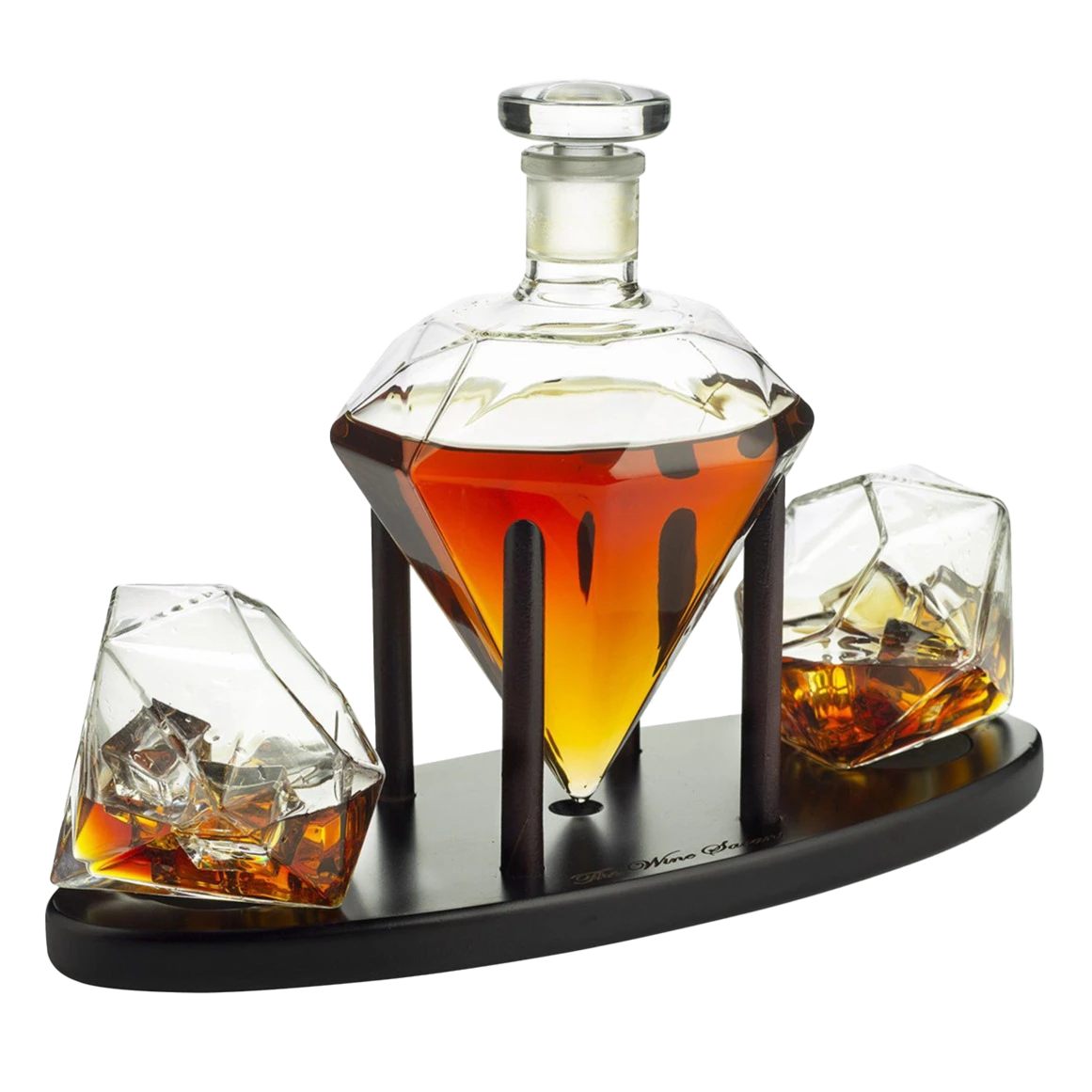 The Wine Savant Diamond Whiskey Decanter L With 2 Diamond Glasses Liquor, Scotch, Rum, Bourbon, Vodka, Tequila Decanter (750 ML DECANTER) 1 The Wine Savant Diamond Whiskey Decanter L With 2 Diamond Glasses Liquor, Scotch, Rum, Bourbon, Vodka, Tequila Decanter (750 ML DECANTER)