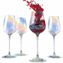 Iridescent Luster Large Radiance Wine Glasses - White Pearl Whimsy And Nostalgia Large Red Wine Or White Wine Glass In An Elegant Gift Box