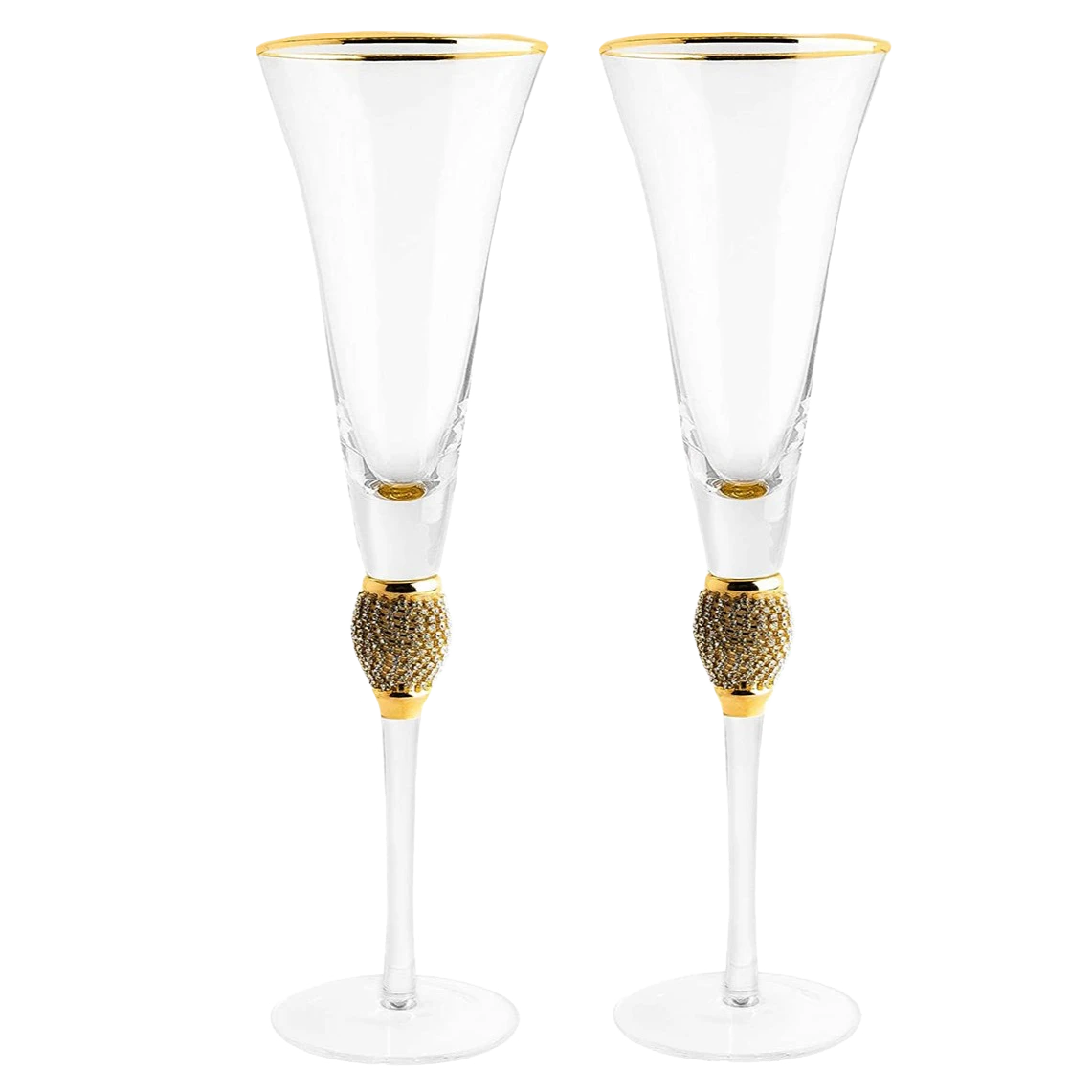 The Wine Savant Diamond Champagne Flutes Set Of 2 Glasses, Dimond Rhinestone Studded Long Stem, 7oz, Premium Designed Champagne Glasses For Spirits And Wine, Gift Boxed 1 The Wine Savant Diamond Champagne Flutes Set Of 2 Glasses, Dimond Rhinestone Studded Long Stem, 7oz, Premium Designed Champagne Glasses For Spirits And Wine, Gift Boxed