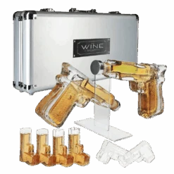 (CANADA ONLY) Pistol Whiskey Gun Decanter & Shot Glasses Set