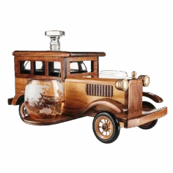 Old Fashioned Car Whiskey Decanter Set, Very Large 15" X 13" X 7" 750ml Decanter Spigot, And 2-10oz Whiskey Tumbler Old Fashion Glasses, Old Fashioned Vintage Car, Limited Edition, Great Bar Gift