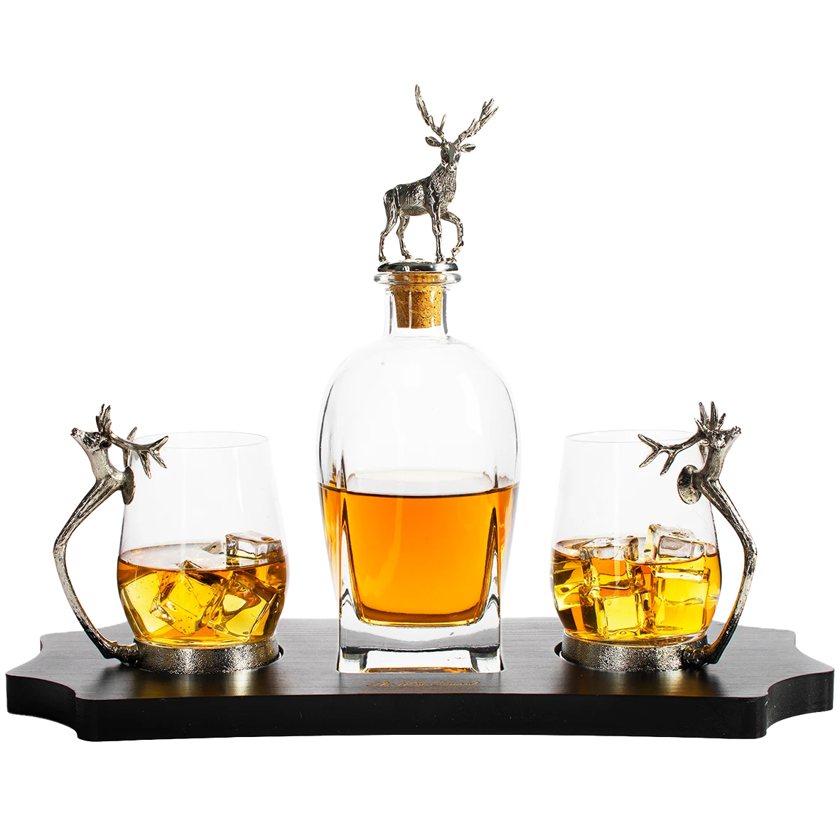 Stag Antler Decanter Set With 2 Stag Glasses - Antique Pewter Whiskey Decanter Set Elegant Liquor Decanter Gift Set For Bar By The Wine Savant - Luxury Decanter For Bourbon, Scotch, Or Whiskey 750ml 2 Stag Antler Decanter Set With 2 Stag Glasses - Antique Pewter Whiskey Decanter Set Elegant Liquor Decanter Gift Set For Bar By The Wine Savant - Luxury Decanter For Bourbon, Scotch, Or Whiskey 750ml - Image 2