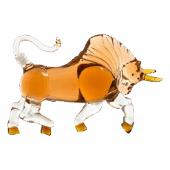 Bull The Wine Savant Charging Bull Heads Forward Animal Liquor Decanter Made For Bourbon, Whiskey, Scotch, Rum, Or Tequila, Zodiac Shape Clear