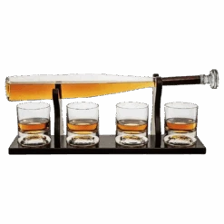 (CANADA ONLY) Baseball Bat Whiskey Decanter Set With 4 Baseball Glasses