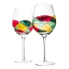 The Wine Savant Artisanal Hand Painted Renaissance Romantic Stain-glassed Windows Wine Glasses Set Of 2 - Gift Idea For Her, Him, Birthday, Housewarming - Extra Large Goblets 29OZ (Stemmed)