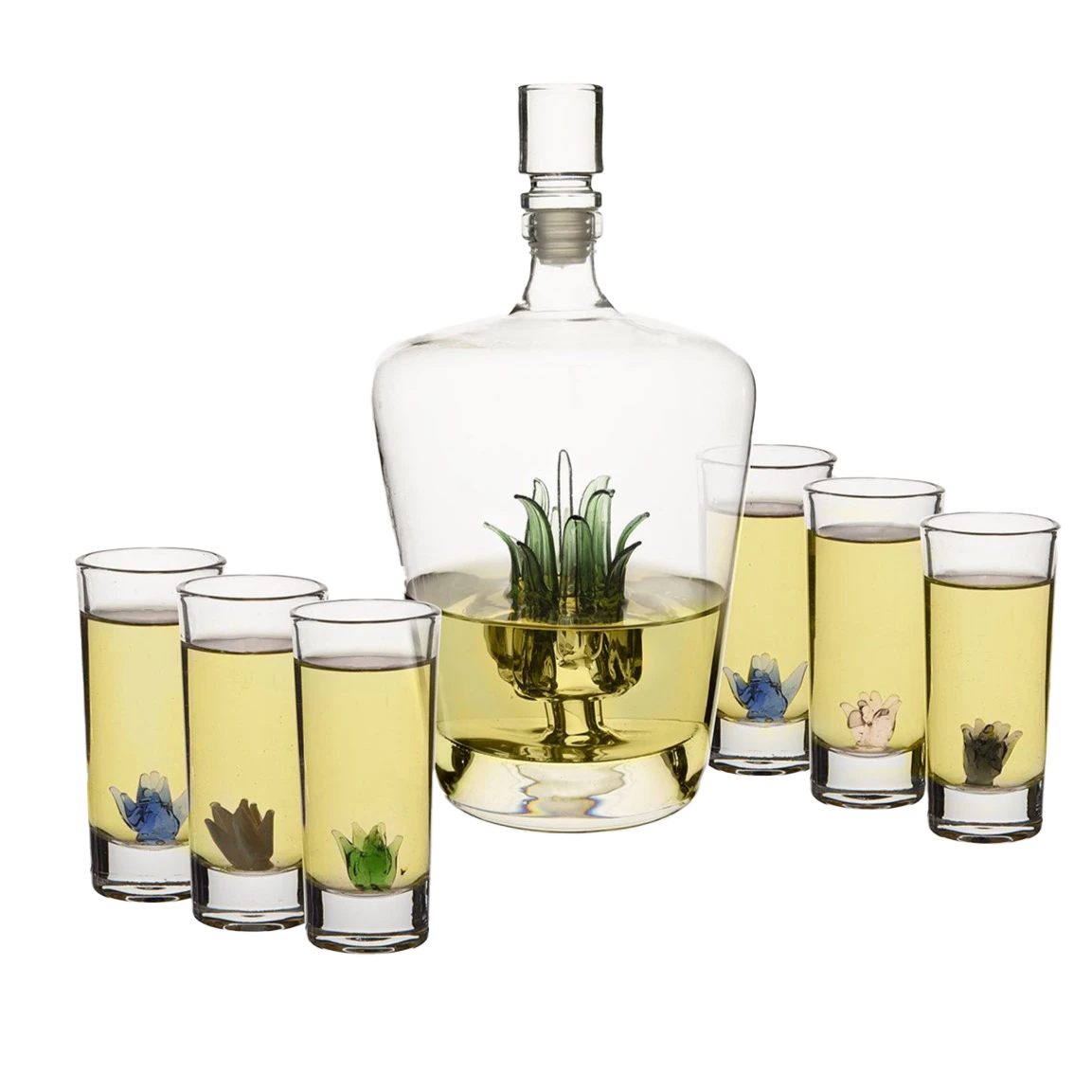 (AUSTRALIA ONLY) Tequila Decanter Set With Agave Decanter And 6 Agave Shot Glasses 1 (AUSTRALIA ONLY) Tequila Decanter Set With Agave Decanter And 6 Agave Shot Glasses
