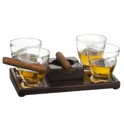 Cigar Holder Whiskey Glasses Set