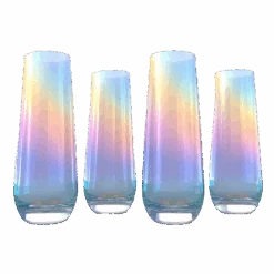 Iridescent Luster Pearl Radiance Set Of 4 Wine Glasses 10oz - Radiant And Nostalgic Large Red Or White Wine Glass, Entertaining An Ethereal Experience