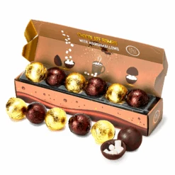 Hot Chocolate Bombs - Set Of 6 - Delicious Cocoa Bombs Filled With Marshmallows - 2 Flavors Caramel & Fudge Brownie Candy - Classic Milk Chocolates Cocoa Bomb Gift Set - Delicious Gifts