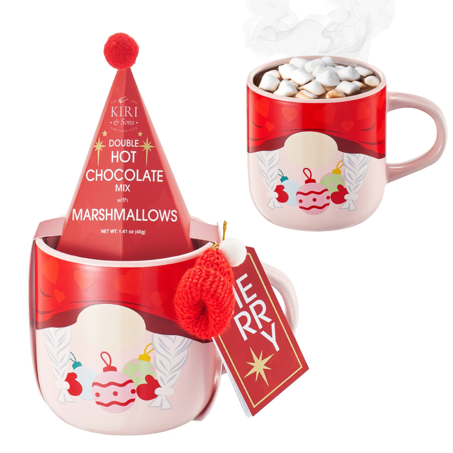 Mug With Hot Cocoa Mix & Marshmallows - Delicious Double Hot Chocolate Mix Filled With Marshmallow - Kids Fun Gift Holiday Santa Elves Christmas, Ceramic Childrens Eggnog Festive Gifts, Red Elf Mug 1 Mug With Hot Cocoa Mix & Marshmallows - Delicious Double Hot Chocolate Mix Filled With Marshmallow - Kids Fun Gift Holiday Santa Elves Christmas, Ceramic Childrens Eggnog Festive Gifts, Red Elf Mug